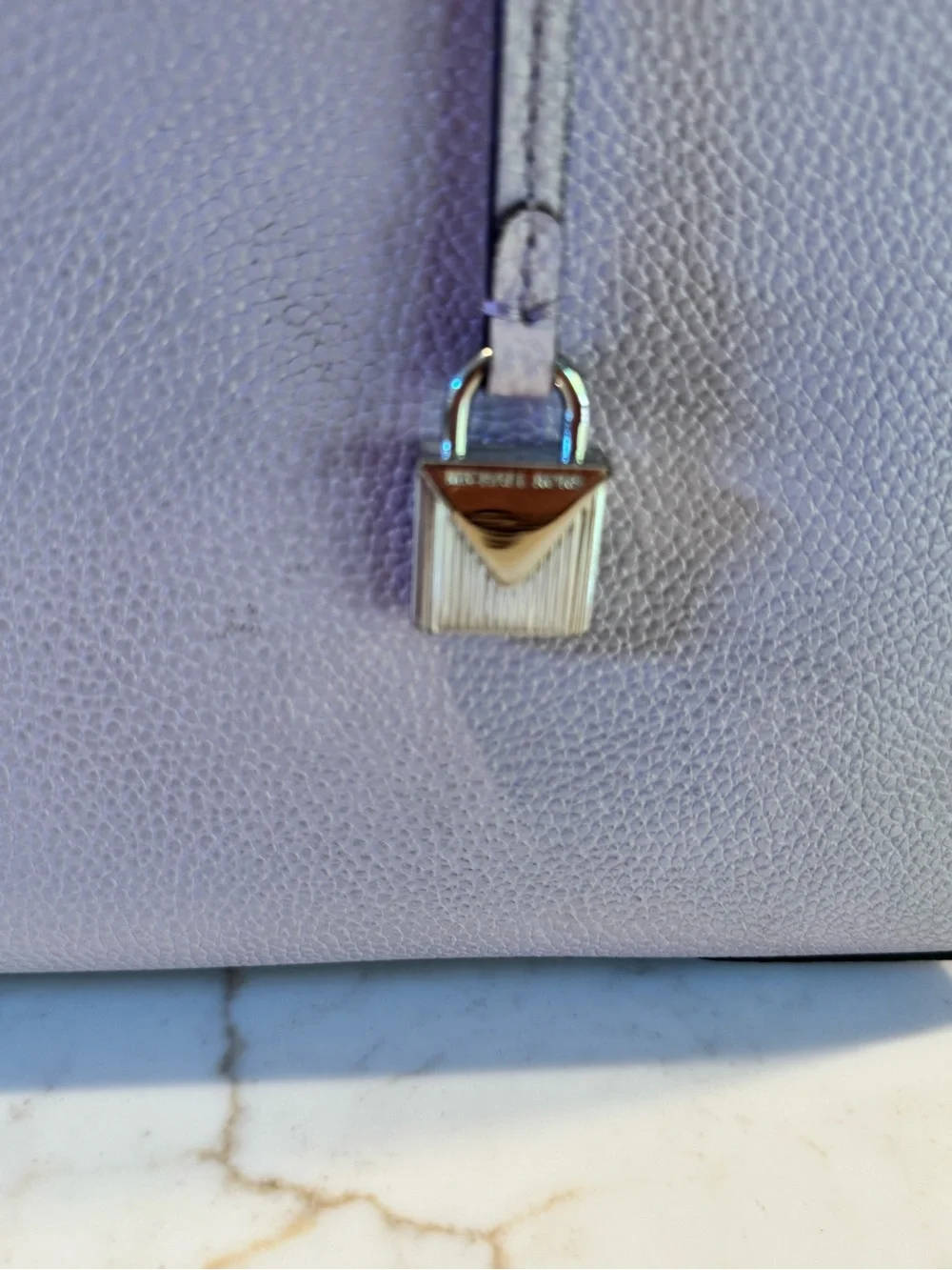 Michael Kors Lavender Pebbled Leather Satchel w/Removable Strap